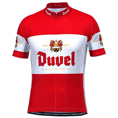 

21Grams Men's Cycling Jersey Short Sleeve Bike Jersey Top with 3 Rear Pockets Mountain Bike MTB Road Bike Cycling Cycling Breathable Quick Dry Moisture Wicking Red Graphic Polyester Sports Clothing