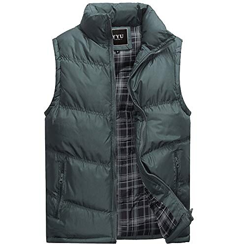 

Men's Quilted Puffer Vest Down Vest Hiking Fleece Vest Sleeveless Winter Jacket Trench Coat Top Outdoor Windproof Quick Dry Lightweight Breathable Autumn / Fall Winter Fleece Iron Gray ArmyGreen Blue