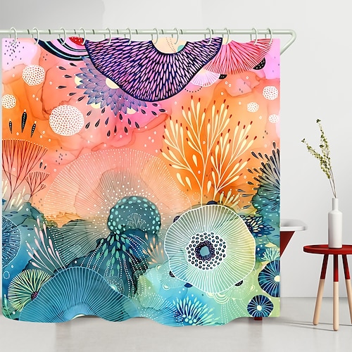 

Shower Curtain With Hooks Suitable For Separate Wet And Dry Zone Divide Bathroom Shower Curtain Waterproof Oil-proofModern Polyester New Design