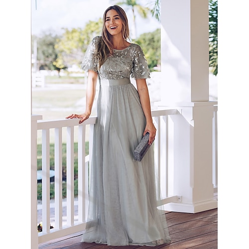 

Women's Swing Dress Maxi long Dress Green White Black Dusty Rose Gold Dusty Blue Light gray Red Navy Blue Light Blue Short Sleeve Solid Color Pure Color Mesh Print Spring Summer Round Neck Party