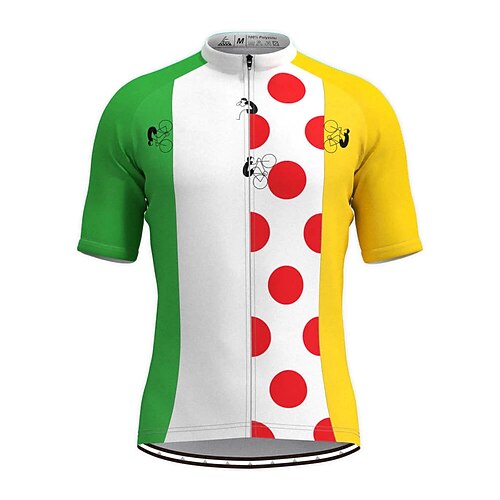 

Men's Cycling Jersey Short Sleeve Bike Top with 3 Rear Pockets Mountain Bike MTB Road Bike Cycling Cycling Breathable Soft Back Pocket White Graphic Polka Dot Polyester Sports Clothing Apparel