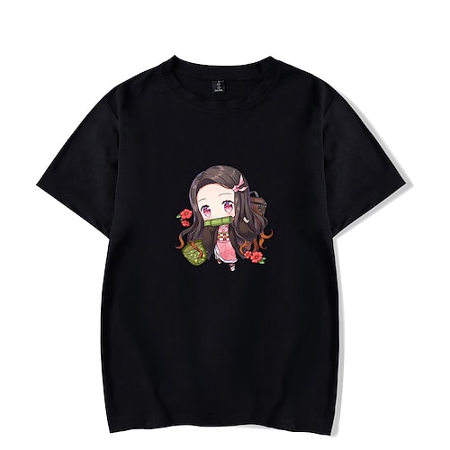

Inspired by Demon Slayer Kamado Nezuko Kamado Tanjirou Cosplay Costume T-shirt Cartoon Harajuku Graphic Kawaii T-shirt For Men's Women's Adults' Polyester / Cotton Blend