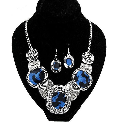 

1 set Jewelry Set For Women's Synthetic Aquamarine Anniversary Gift Festival Alloy Geometrical Flower
