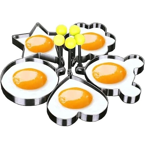 5 Pieces Set Fried Egg Mold Pancake Rings Shaped Omelette Mold Mould Frying Egg Cooking Tools Kitchen Supplies Accessories Gadget, lightinthebox  - buy with discount