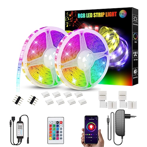 

20m 65.6ft LED Strip Light Bluetooth Smart APP Control RGB Color Changing 360 LEDs SMD5050 Music Sync Home Party Decoration