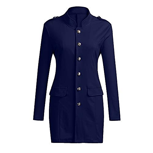 

Women's Coat Solid Color Others Casual Coat Spring & Summer Valentine's Day Long Jacket Blue