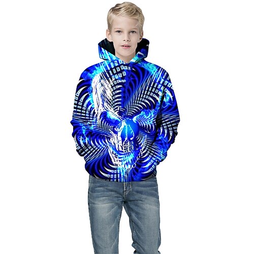 

Kids Boys New Year Graphic 3D Print Long Sleeve Active Blue