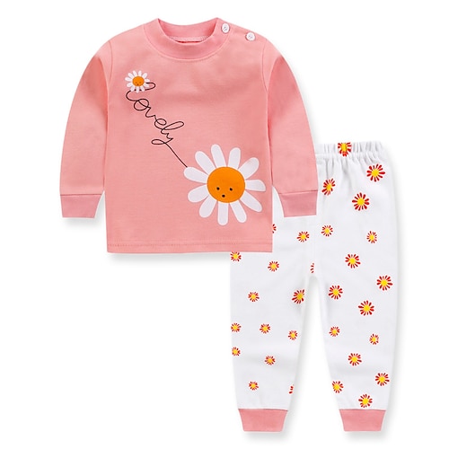 

2 Pieces Kids Girls' Hoodie & Pants Clothing Set Outfit Animal Floral Dinosaur Long Sleeve Cotton Set Vacation Fashion Casual Winter Fall 2-8 Years Yellow Dusty Rose Fuchsia