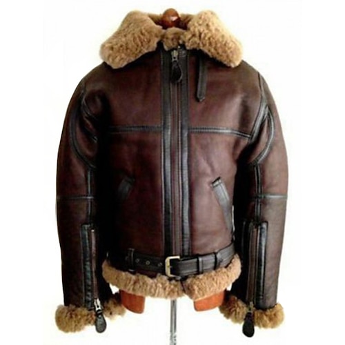 Herr Shearling Coat Vinterjacka Sherpajacka Vinterkappa Jacka Fuskpälskappa Vindtät Varm Mateial som andas Gata Ledigt Fritid Sport Dragkedja Krage Mode Dagligen Stylish Jacka Ytterkläder Ensfärgat