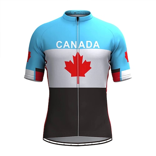 

Men's Cycling Jersey Short Sleeve Bike Top with 3 Rear Pockets Mountain Bike MTB Road Bike Cycling Cycling Breathable Soft Back Pocket Sky Blue Graphic Canada Polyester Sports Clothing Apparel