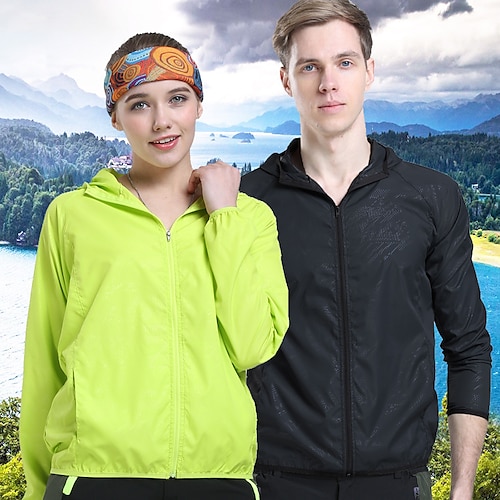 

Men's Women's Rain Jacket Windbreaker UPF 50 UV Sun Protection Zip Up Hoodie Long Sleeve Fishing Running Hiking Jacket Summer Outdoor Packable Quick Dry Outerwear Jacket Top Climbing