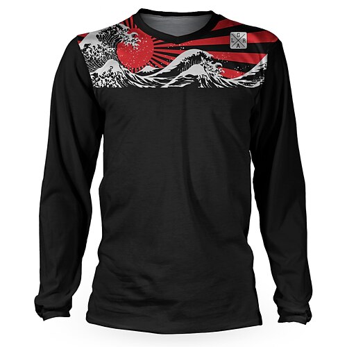 

Men's Downhill Jersey Long Sleeve Mountain Bike MTB Road Bike Cycling Black Graphic Bike Breathable Quick Dry Back Pocket Polyester Sports Graphic Clothing Apparel / Stretchy / Athletic