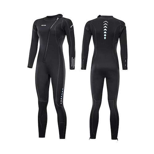 

ZCCO Women's Full Wetsuit 3mm SCR Neoprene Diving Suit Thermal Warm UPF50 Breathable High Elasticity Long Sleeve Full Body Front Zip - Swimming Diving Surfing Scuba Solid Color Spring Summer Winter