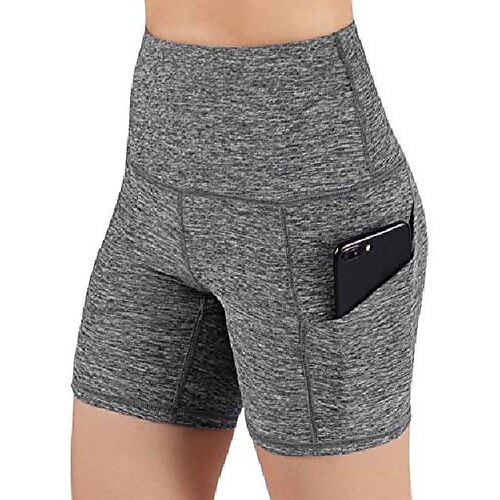 

Women's Short Leggings Pocket Butt Lift High Waist Yoga Fitness Gym Workout Leggings Navy Black Blue Winter Sports Activewear High Elasticity