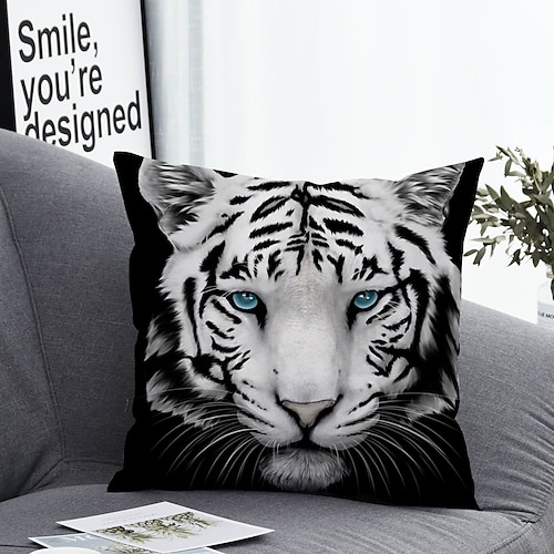 

1 pcs Polyester Pillow Cover & Insert, Animal Simple Classic Square Zipper Polyester Traditional Classic