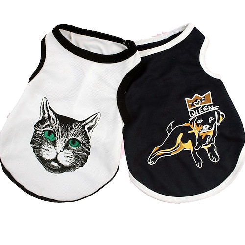 

Dog Cat Shirt / T-Shirt Vest Casual / Daily Dog Clothes Puppy Clothes Dog Outfits White Black Costume for Girl and Boy Dog Padded Fabric S M L XL XXL