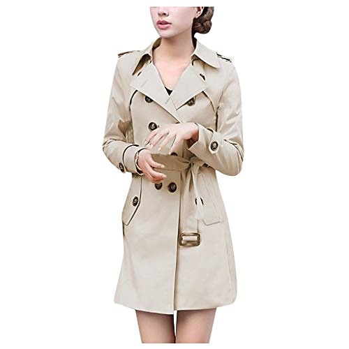 

Women's Trench Coat Casual Daily Long Coat Regular Fit Casual Jacket Solid Color Wine Red Black khaki