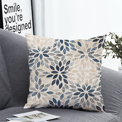 

1 pcs Polyester Pillow Cover & Insert, Geometric Simple Classic Square Zipper Polyester Traditional Classic