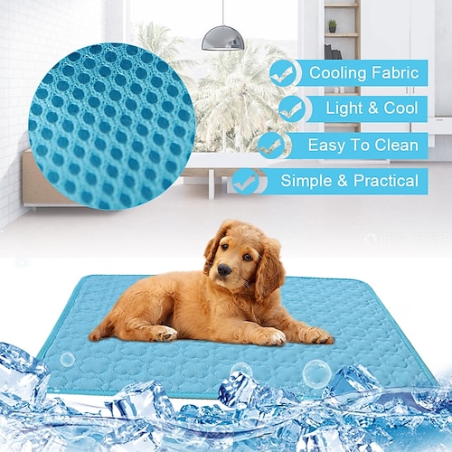 

cooling mat for dogs cats ice silk pet self cooling pad blanket self-cooling mattress pad for pet beds/kennels/couches/floors/car seats(gray) (xl)
