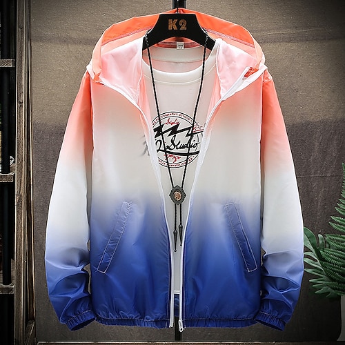 

Men's Women's Rain Jacket Windbreaker UPF 50 UV Sun Protection Zip Up Hoodie Long Sleeve Fishing Running Hiking Jacket Summer Outdoor Packable Quick Dry Outerwear Jacket Top Climbing