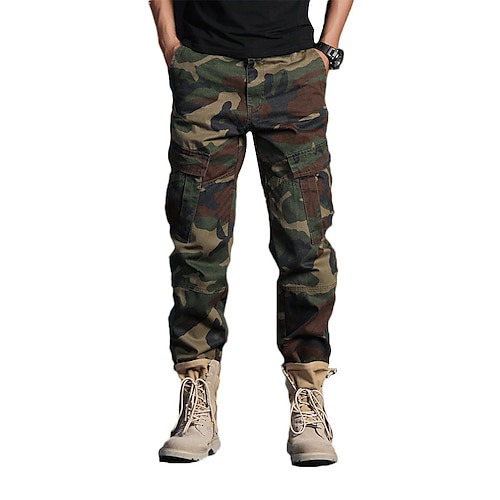 

Men's Hunting Pants Tactical Cargo Pants Hiking Pants Trousers Waterproof Ventilation Quick Dry Breathable Fall Spring Camo / Camouflage Cotton for Jungle camouflage ACU CP M L XL XXL