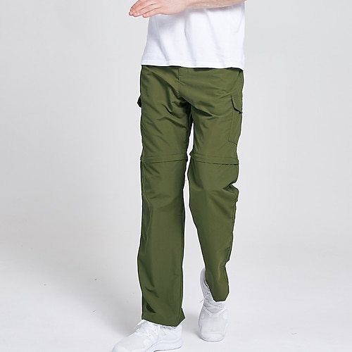

Men's Hiking Pants Trousers Convertible Pants / Zip Off Pants Hiking Cargo Shorts Solid Color Summer Outdoor 10 Waterproof Windproof Ripstop Quick Dry Knee Length Bottoms Army Green Khaki Work