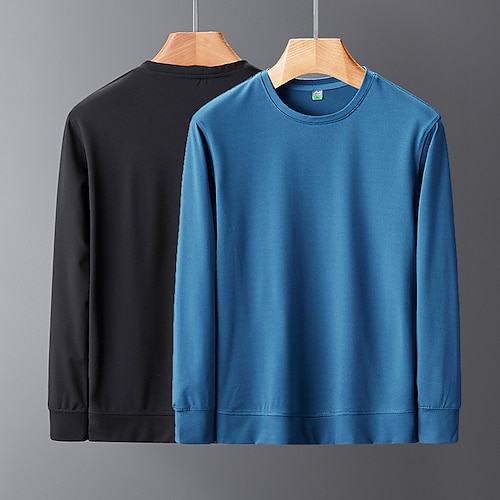 

Men's T shirt Hiking Tee shirt Long Sleeve Crew Neck Tee Tshirt Top Outdoor Quick Dry Lightweight Breathable Soft Autumn / Fall Spring Summer Polyester Solid Color Navy orange khaki Fishing Climbing