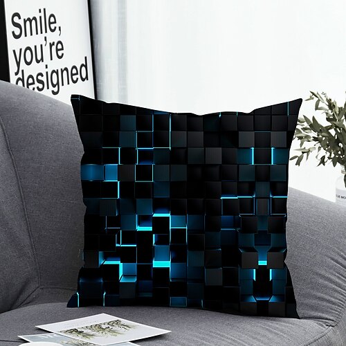 

1 pcs Polyester Pillow Cover Pillow Cover & Insert, 3D Simple Classic Square Zipper Polyester Traditional Classic