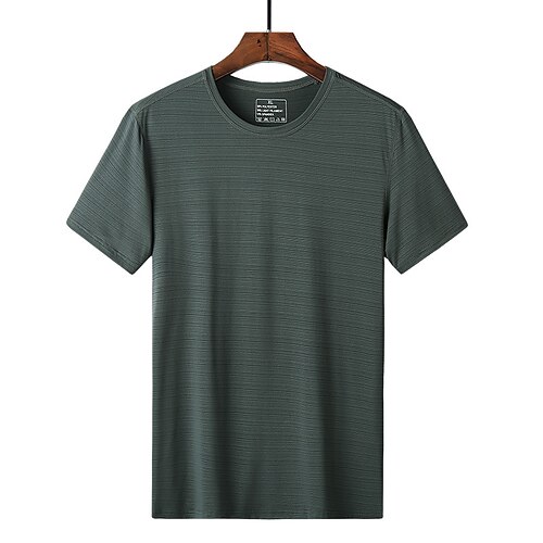 

Men's T shirt Hiking Tee shirt Short Sleeve Tee Tshirt Top Outdoor Quick Dry Lightweight Breathable Sweat wicking Autumn / Fall Spring Summer Denim Blue Black Army Green Hunting Fishing Climbing