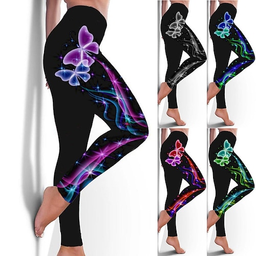 

Women's High Waist Yoga Pants Tights Leggings Bottoms Tummy Control Butt Lift Moisture Wicking Purple Red Blue Yoga Fitness Gym Workout Winter Sports Activewear Stretchy / Athletic / Athleisure