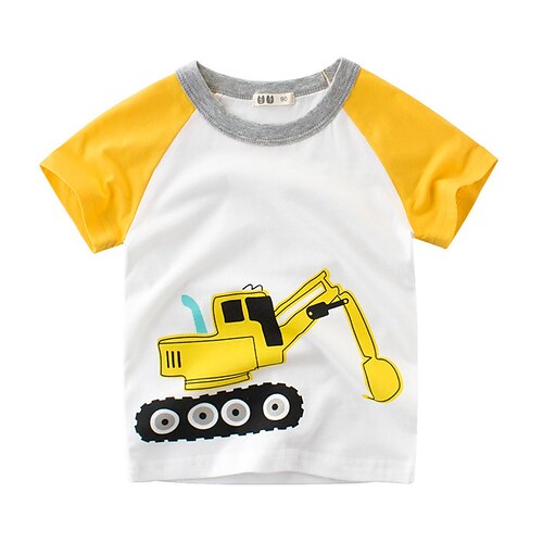 

Kids Boys T shirt Graphic Short Sleeve Streetwear Cotton White