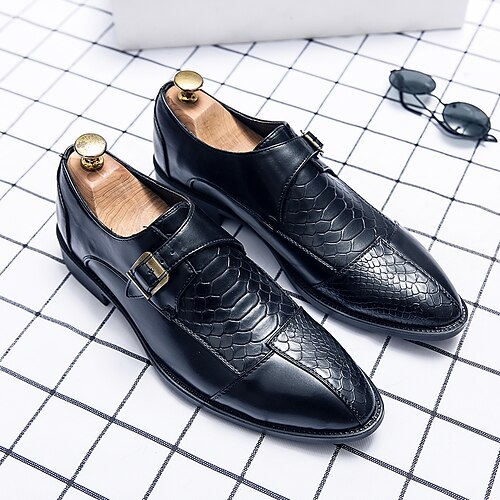 

Homens Oxfords Sapatos formais Sapatos de vestir Monge Tênis Negócio Casual Casamento Escritório e Carreira Couro Ecológico Preto Marron Outono Primavera