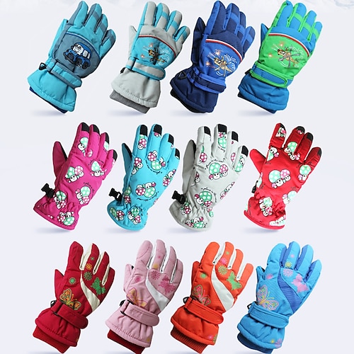 

Ski Gloves Snow Gloves for Boys and Girls Kids Thermal Warm Windproof Warm Canvas Full Finger Gloves Snowsports for Cold Weather Winter Ski / Snowboard