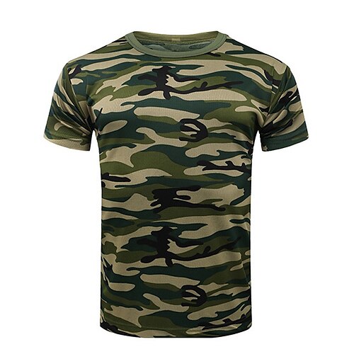 

Boys' Girls' Camouflage Hunting Jacket Hunting T-shirt Tee shirt Camouflage Hunting T-shirt Camo Outdoor Summer Ventilation Fast Dry Breathable Outdoor Polyester Camouflage Blue Black Camouflage Blue