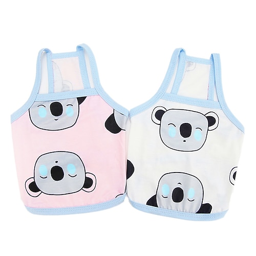 

Dog Cat Shirt / T-Shirt Vest Koala Animal Basic Adorable Cute Dailywear Casual / Daily Dog Clothes Puppy Clothes Dog Outfits Breathable White Pink Costume for Girl and Boy Dog Polyster S M L XL XXL