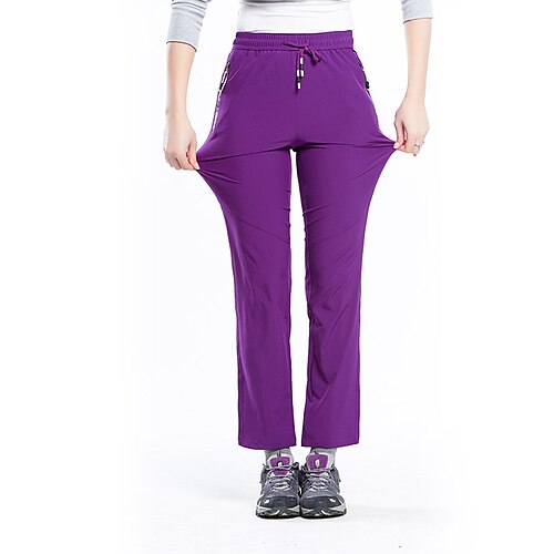 

Women's Hiking Pants Trousers Solid Color Summer Outdoor Windproof Quick Dry Lightweight Breathable Elastane Bottoms Purple Army Green Grey Black Hunting Fishing Climbing M L XL XXL XXXL