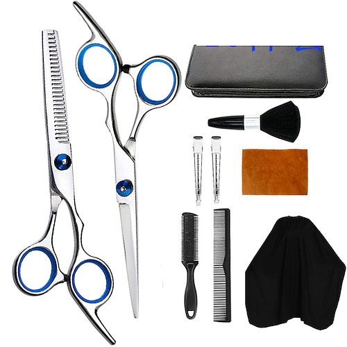 

10pcs/Set Household Professional Hairdressing Scissors Hairdressing And Hairdressing Scissors Tooth Scissors Flat Scissors set