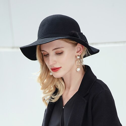 

Fashion Simple 100% Wool Hats with Pom-pom 1PC Wedding / Melbourne Cup Headpiece