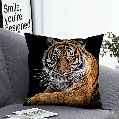 

1 pcs Polyester Pillow Cover Pillow Cover & Insert, 3D Simple Classic Square Zipper Polyester Traditional Classic