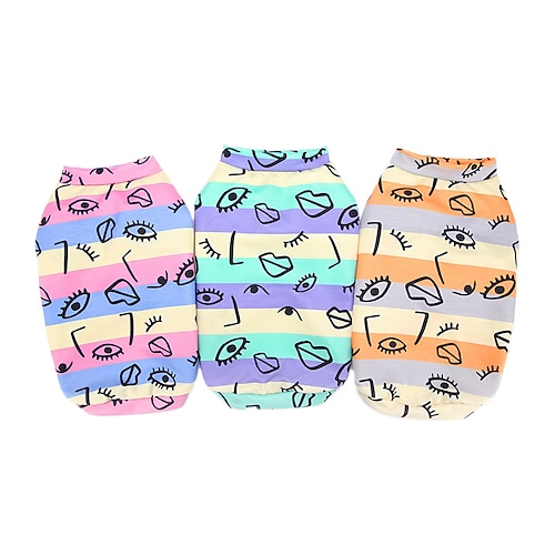 

Dog Cat Shirt / T-Shirt Vest Print Basic Adorable Cute Dailywear Casual / Daily Dog Clothes Puppy Clothes Dog Outfits Breathable Pink Orange Green Costume for Girl and Boy Dog Polyster S M L XL XXL