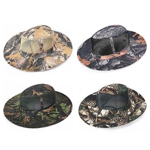 

Men's Sun Hat Bucket Hat Fishing Hat Outdoor UV Sun Protection UPF50 Quick Dry Breathable Spring Summer Hat Mesh Hunting Camouflage Color Jungle camouflage Camouflage