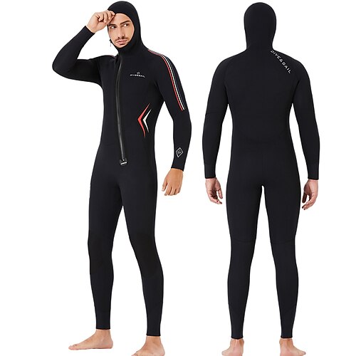 

DiveSail Men's Full Wetsuit 5mm SCR Neoprene Diving Suit Quick Dry Stretchy Long Sleeve Front Zip - Swimming Diving Surfing Scuba Solid Color Autumn / Fall Spring Summer