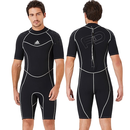 

Dive&Sail Men's Shorty Wetsuit 3mm SCR Neoprene Diving Suit Thermal Warm UV Sun Protection Anatomic Design High Elasticity Short Sleeve Back Zip - Swimming Diving Surfing Scuba Solid Color Autumn