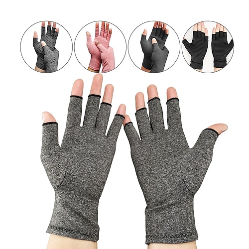 

1 Pair Compression Gloves Arthritis Gloves for Women Men Carpal Tunnel Gloves Relieve Arthritis Pain Fingerless Design Breathable Moisture Wicking Fabric Comfortable Fit