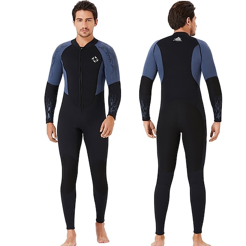 

DiveSail Men's Full Wetsuit 1.5mm SCR Neoprene Diving Suit Quick Dry Stretchy Long Sleeve Front Zip - Swimming Diving Surfing Scuba Patchwork Autumn / Fall Spring Summer