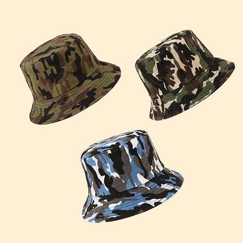 

Sun Hat Bucket Hat Fishing Hat Outdoor UV Protection Breathable Autumn / Fall Spring Summer Hat Camping / Hiking Hunting Fishing Camouflage Blue Camouflage Green