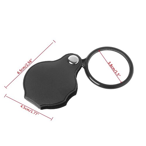 mini magnifying glass folding pocket black