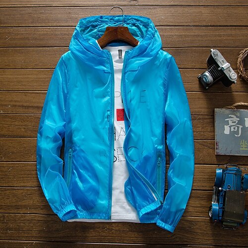 

Women's Men's UPF 50 UV Sun Protection Zip Up Hoodie Long Sleeve Fishing Running Hiking Jacket Windbreaker Summer Outdoor Packable Windproof Quick Dry Outerwear Jacket Top Climbing