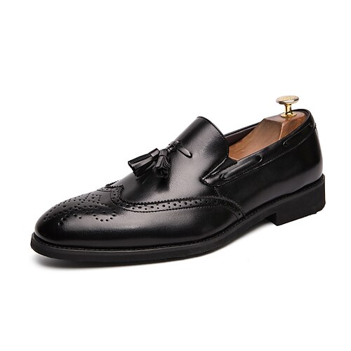 

Herre En pedal Formell Sko Loafers med dusker Kjole loafers Penny Loafers Forretning Klassisk Bryllup Fest / aften PU Svart Brun Høst Vår