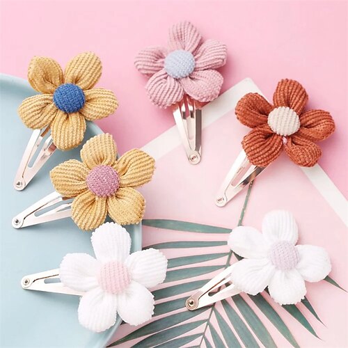 

6 sets Kids / Toddler / Baby Girls' Active / Sweet Floral Floral Style Nylon Hair Accessories Rainbow One-Size / Clips & Claws